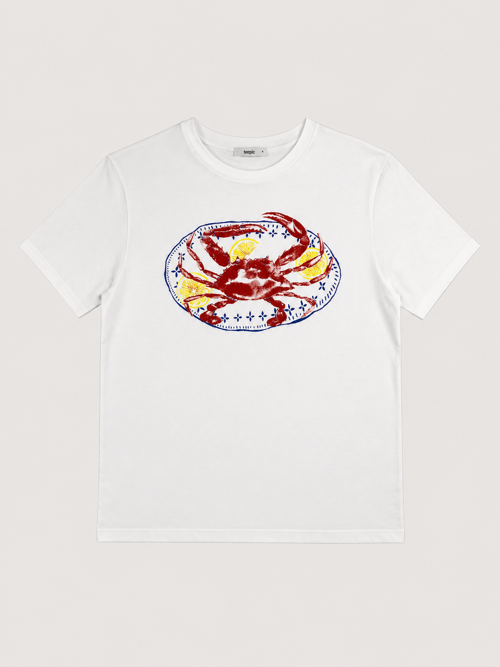Lemon Crab Cotton T-Shirt