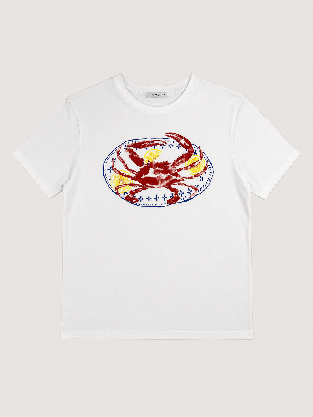 Lemon Crab Cotton T-Shirt