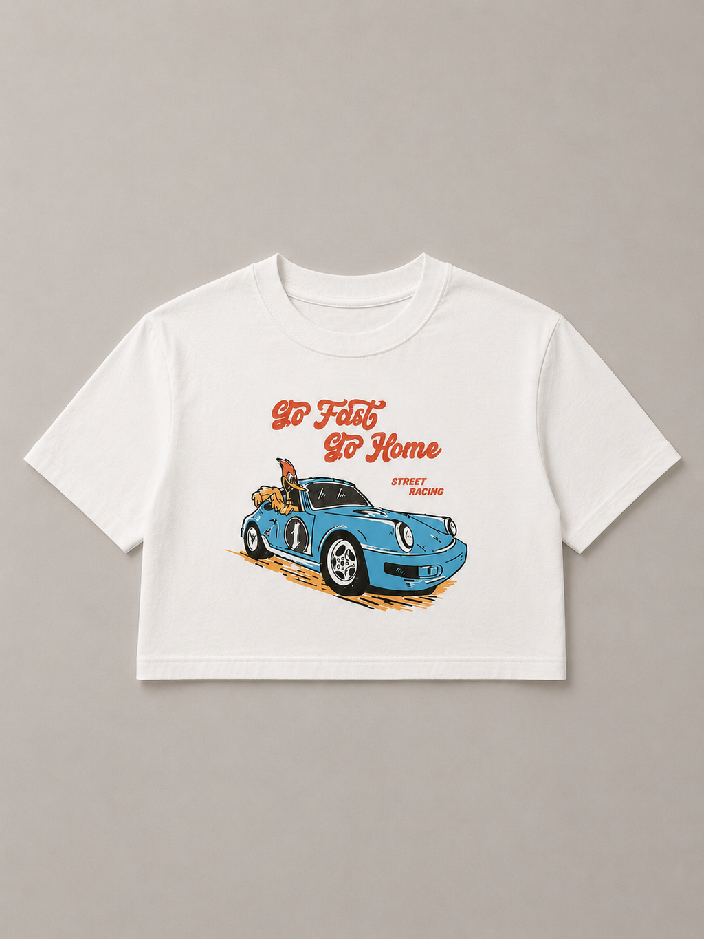 Go Fast Go Home Oversized Boxy Crop T-Shirt