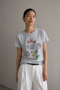 Seaside Sketch Cotton Blend T-Shirt