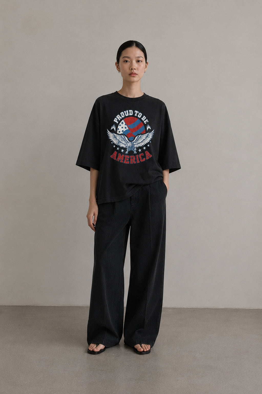 Vintage America Eagle Oversized Cotton T-Shirt